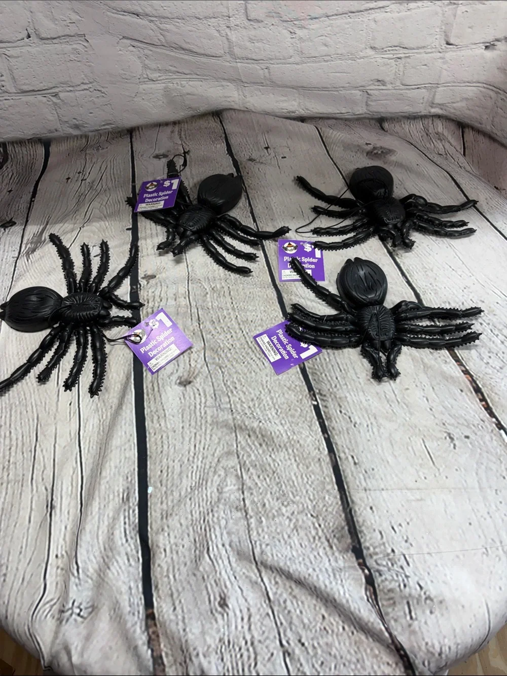 Halloween Black Spider Party Decorations - Pack of 4